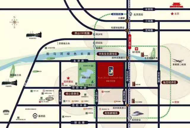 涿州观塘上镜楼盘地理位置交通图