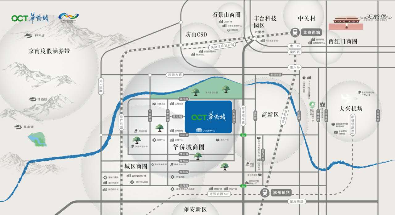 涿州华侨城楼盘地理位置交通配***图