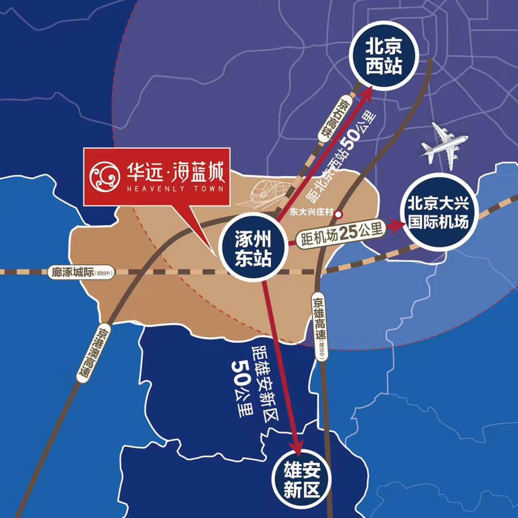 涿州华远海蓝城地理位置图