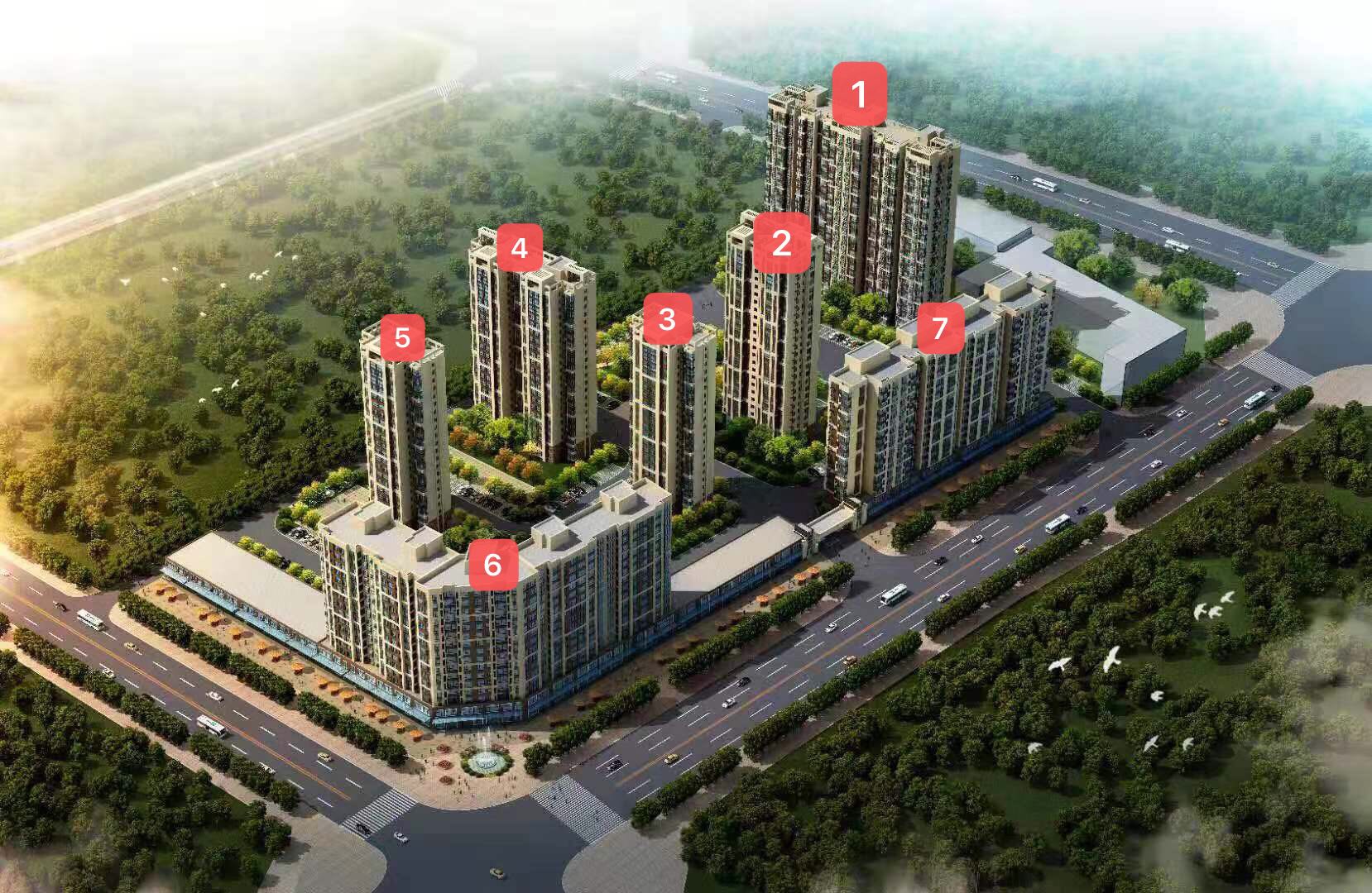 涿州锦绣范阳小区楼座规划全貌